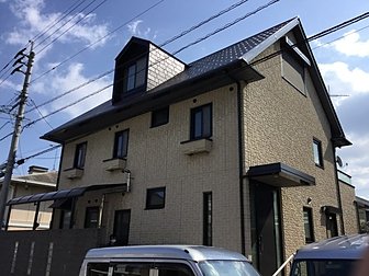 大分市で戸建て住宅の屋根塗装他の工事を行いました。