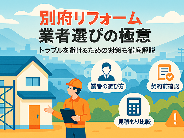 別府市でリフォームをする際の信頼できる業者選びのポイントやトラブル対策法を解説の画像