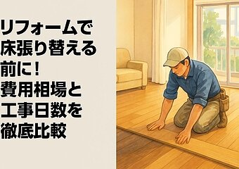 リフォームで床張り替える前に！費用相場と工事日数を徹底比較｜最新床材の選び方と失敗回避ポイントのイメージ