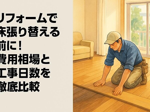 リフォームで床張り替える前に！費用相場と工事日数を徹底比較｜最新床材の選び方と失敗回避ポイントの画像