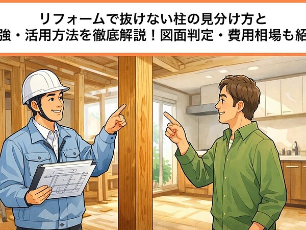 リフォームで抜けない柱の見分け方と補強・活用方法を徹底解説｜図面判定・費用相場も紹介の画像