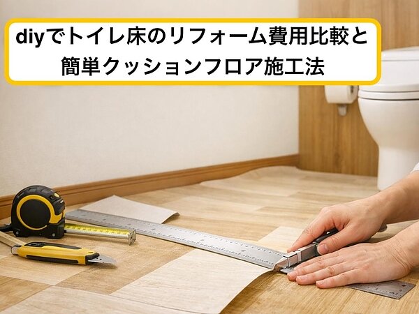 diyでトイレ床のリフォーム費用比較と簡単クッションフロア施工法の画像